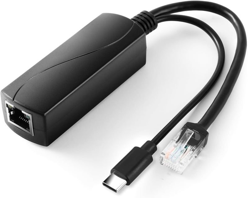 REVODATA 2.5G Type C PoE Splitter 5V/4A, 48V PoE to USB-C 5V/4A 20W Output, 2.5Gbps Ethernet Comply IEEE802.3af/at, Plug and Play for Smart Home/Pi 4B/4B+ (TYPEC0504G) - Image 1